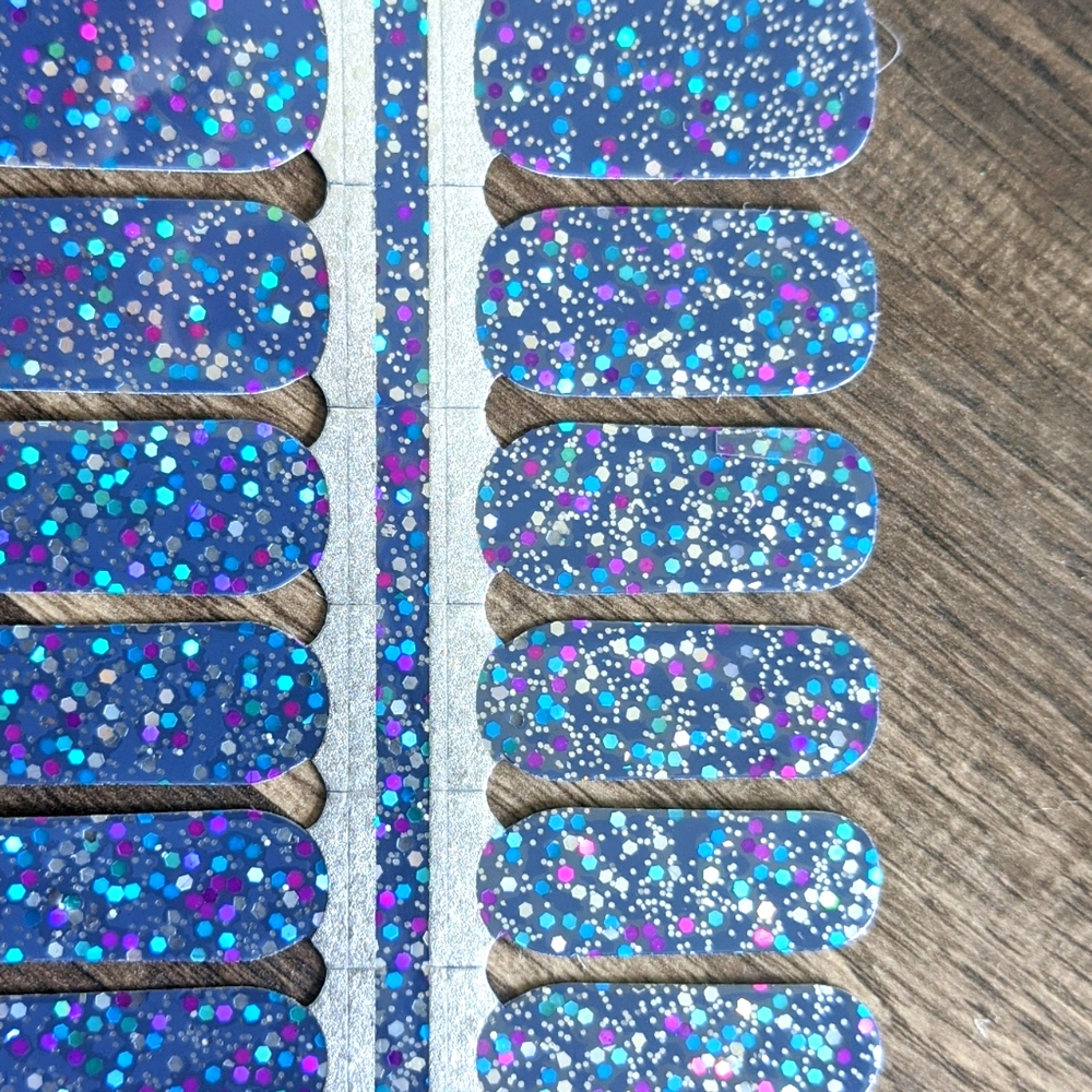 Nail Wraps - Blue Confetti Glitter